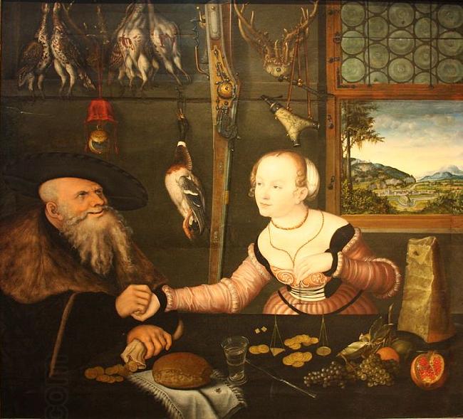 Lucas  Cranach Die Bezahlung oil painting picture